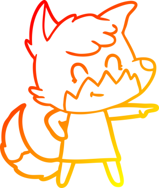 Bir insan tarafından çizilmiş, karikatür, arkadaş canlısı tilki çizimi.