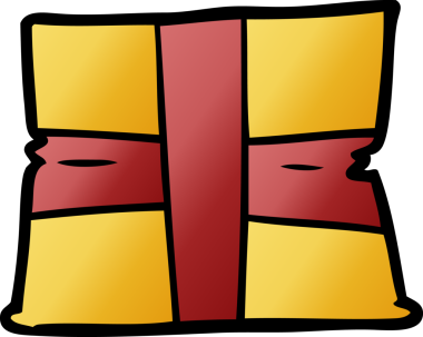 Bir insan tarafından çizilmiş bir karikatür Noel hediyesi.