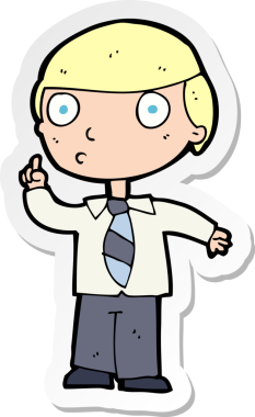 Bir insan tarafından çizilmiş bir karikatür öğrencisinin çıkartması.