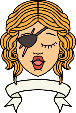 Retro Dövme Tarzı İnsan Rogue karakteri Bir insan tarafından çizilmiş pankartıyla