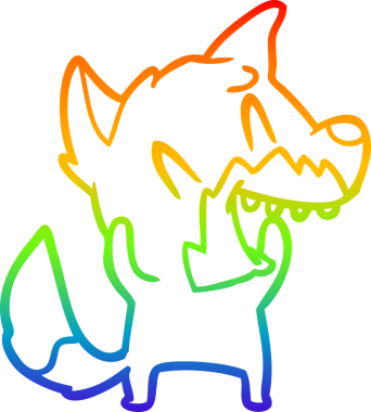 Bir insan tarafından çizilmiş gülen tilki çizgi filmi.