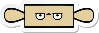 Bir insan tarafından çizilmiş şirin bir merdanenin çıkartması.