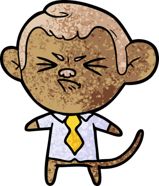 Bir insan tarafından çizilmiş sinir bozucu bir maymun.