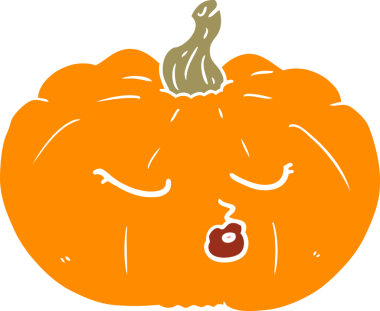 Bir insan tarafından çizilmiş düz renkli balkabağı.