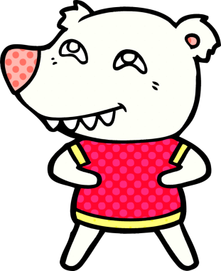 Bir insan tarafından çizilmiş kutup ayısı karikatürü