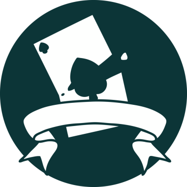 bir insan tarafından çizilmiş yırtık bir kartın pankartıyla dövme biçimi simgesi