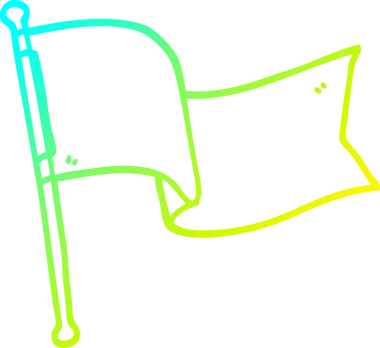 Bir insan tarafından çizilen beyaz bayrağın soğuk gradyan çizgisi.