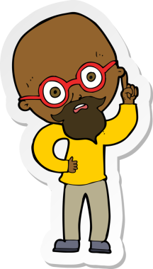 Bir insan tarafından çizilmiş yaşlı bir adamın çıkartması.