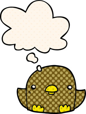 Çizgi roman tarzında bir insan tarafından çizilmiş düşünce balonu olan karikatür pilici.