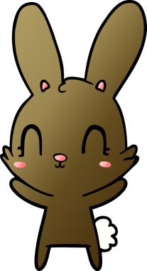 Bir insan tarafından çizilmiş şirin çizgi film tavşanı.