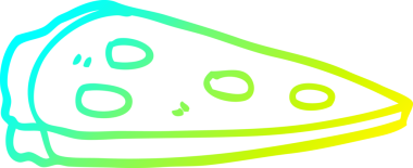 Bir insan tarafından çizilmiş soğuk gradyan pizza çizimi.