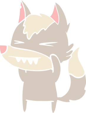 kızgın kurt düz renkli çizgi film bir insan tarafından çizildi.