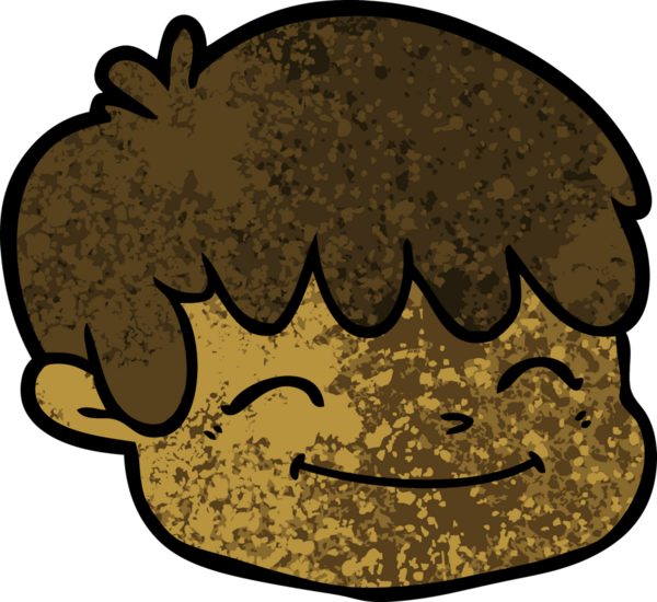 Bir insan tarafından çizilmiş erkek yüzü.