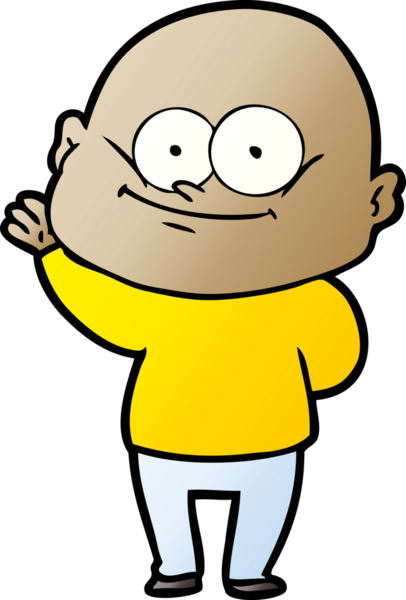 Bir insan tarafından çizilmiş kel bir adam.