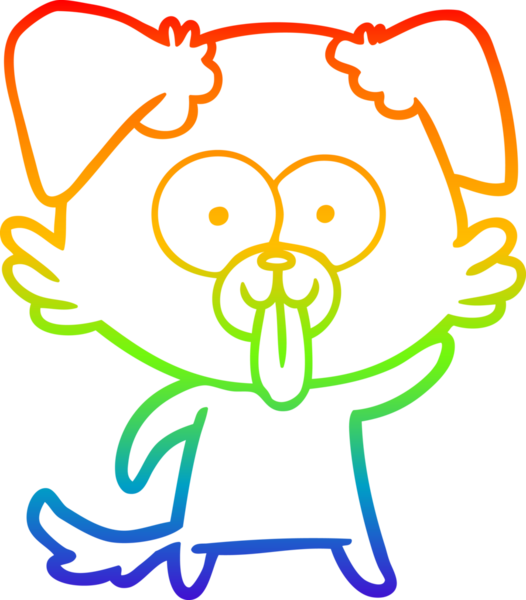 Bir insan tarafından çizilmiş dilli çizgi film köpeğinin çizimi.