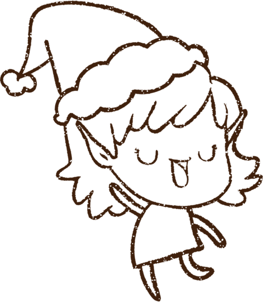 Xmas Elf Kömürü Bir insan tarafından çizilmiş