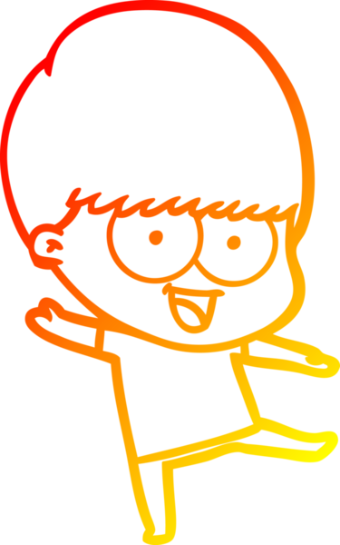 Bir insan tarafından çizilmiş mutlu çizgi film çocuğu çizimi.