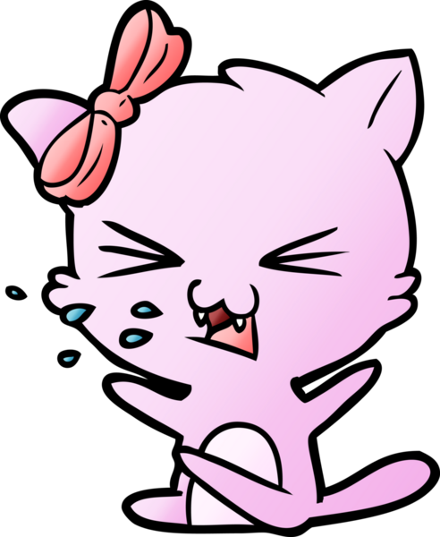 Bir insan tarafından çizilmiş çizgi film kedisi.