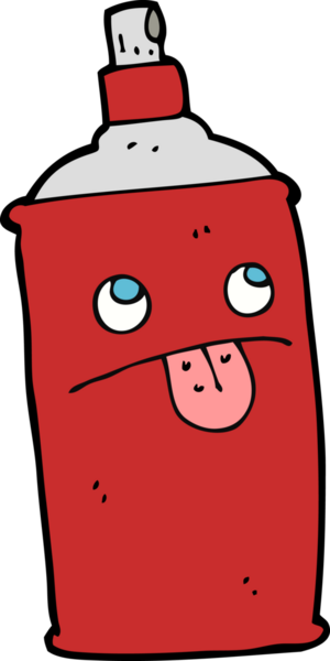 Bir insan tarafından çizilmiş çizgi film spreyi.