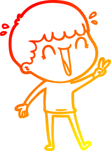 Bir insan tarafından çizilmiş gülen bir çizgi film karakterinin sıcak çizgi çizimi.