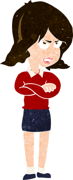 Bir insan tarafından çizilmiş kızgın bir kadın.