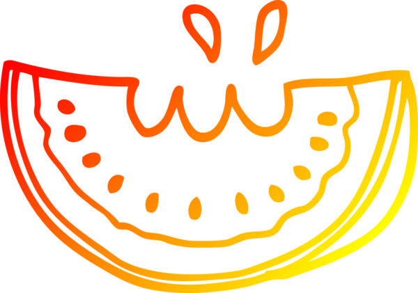 Bir insan tarafından çizilmiş karpuz karpuzunun sıcak çizgi çizimi