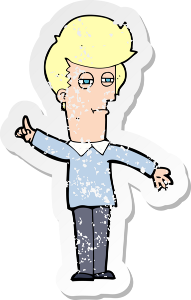 Bir insan tarafından çizilmiş gözlerini kıstıran bir çizgi film karakterinin gerilemiş çıkartması.