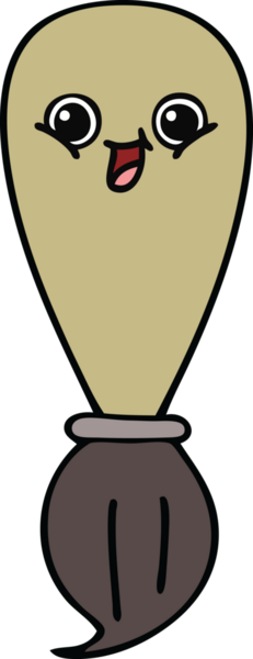 Bir insan tarafından çizilmiş güzel bir boya fırçası karikatürü.