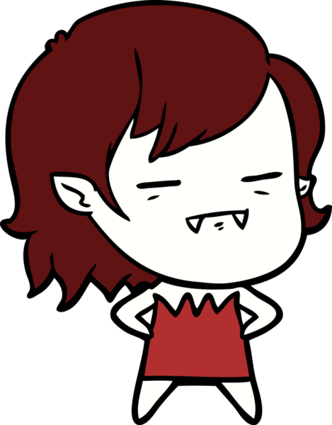 Bir insan tarafından çizilmiş ölümsüz vampir kız çizgi filmi.