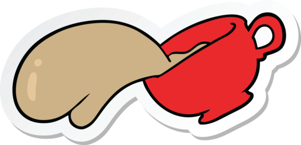 Bir insan tarafından çizilmiş bir kahve fincanının çıkartması.