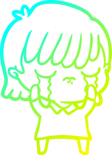 Bir insan tarafından çizilmiş ağlayan bir karikatür çizimi.