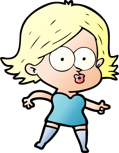 Çizgi film kızı somurtuyor bir insan tarafından