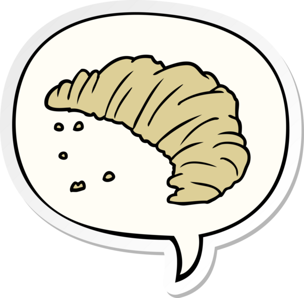 Bir insan tarafından çizilmiş konuşma balonu çıkartmalı ayçöreği.