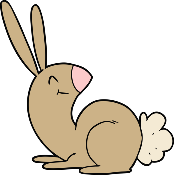 Bir insan tarafından çizilmiş şirin çizgi film tavşanı.