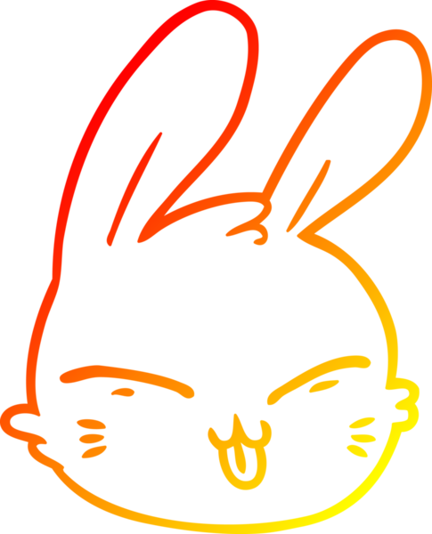 Bir insan tarafından çizilmiş bir tavşan suratının sıcak çizgi çizimi