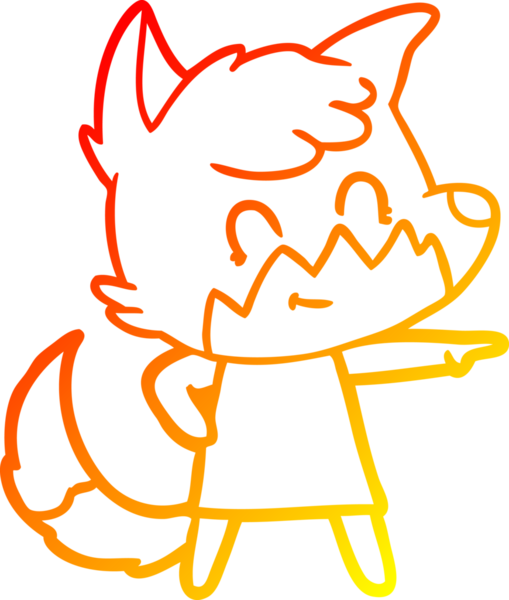 Bir insan tarafından çizilmiş, karikatür, arkadaş canlısı tilki çizimi.