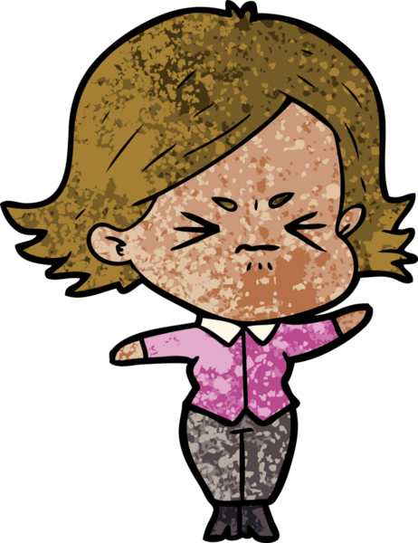 Bir insan tarafından çizilmiş kızgın bir kız.