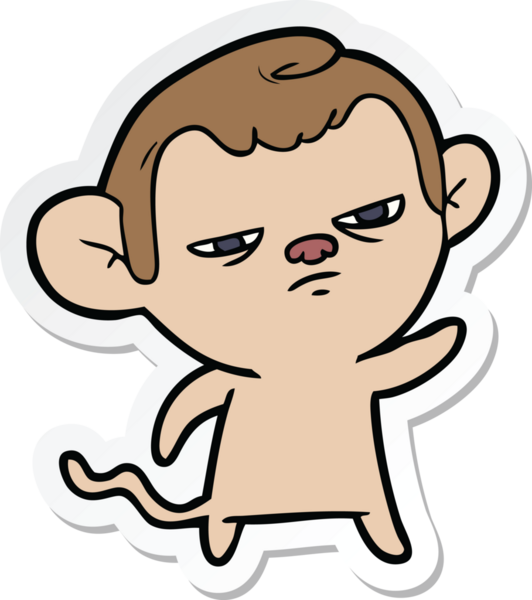 Bir insan tarafından çizilmiş sinir bozucu bir maymunun çıkartması.