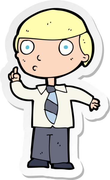 Bir insan tarafından çizilmiş bir karikatür öğrencisinin çıkartması.