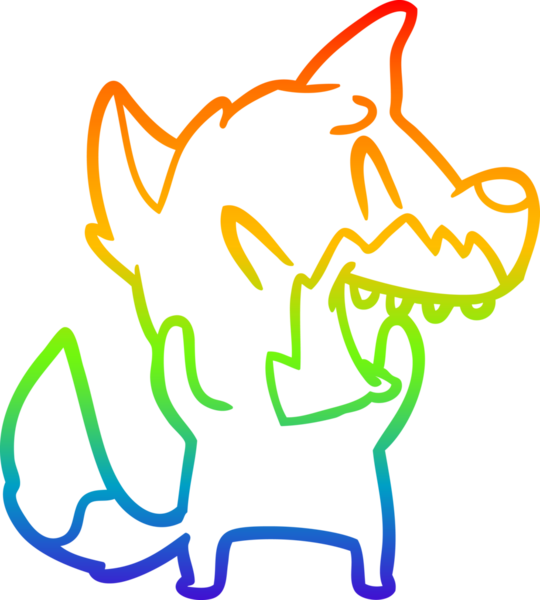 Bir insan tarafından çizilmiş gülen tilki çizgi filmi.