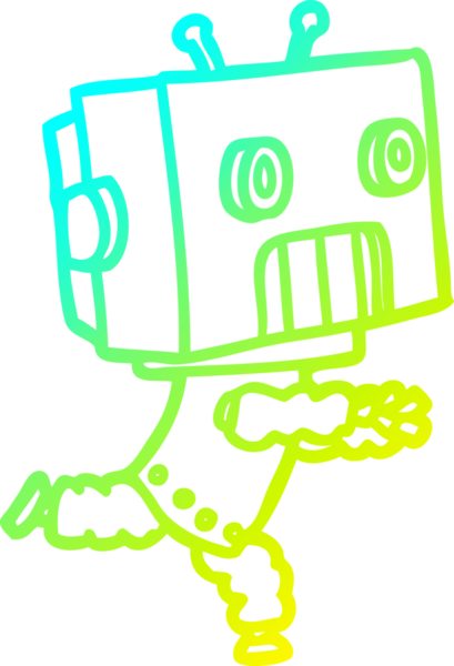 Bir insan tarafından çizilmiş soğuk gradyan robot çizimi