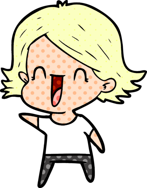 Bir insan tarafından çizilmiş mutlu bir kadın.