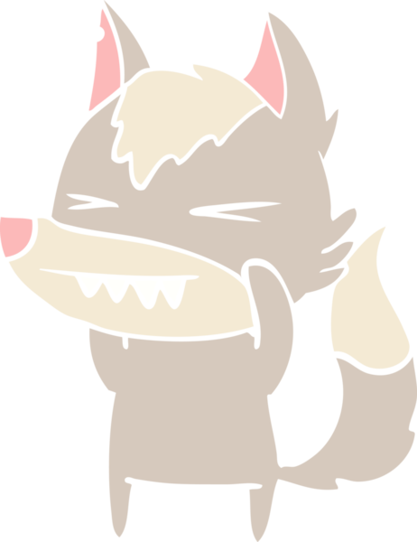 kızgın kurt düz renkli çizgi film bir insan tarafından çizildi.