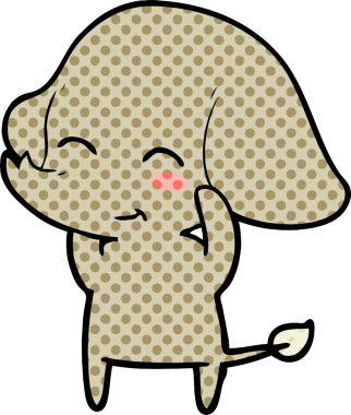 Bir insan tarafından çizilmiş şirin bir fil.