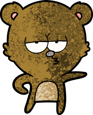 Bir insan tarafından çizilmiş sıkılmış ayı çizgi filmi