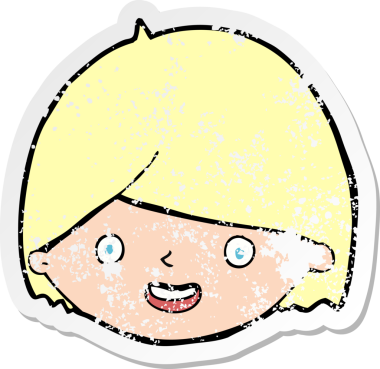 Bir insan tarafından çizilmiş, karikatürdeki kederli mutlu yüz çıkartması.