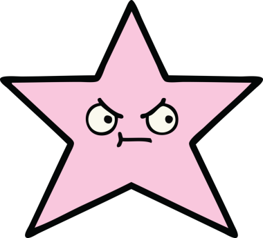 Bir insan tarafından çizilmiş yıldız balığı çizgi filmi.