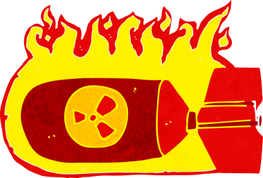 Bir insan tarafından çizilmiş nükleer bomba.