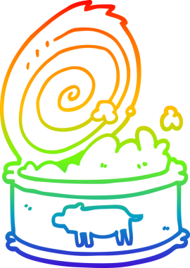 gökkuşağı gradyan çizgi çizimi bir insan tarafından çizilmiş konserve yiyecek