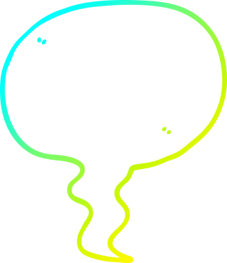 Bir insan tarafından çizilmiş bir çizgi film konuşma baloncuğunun soğuk gradyan çizimi